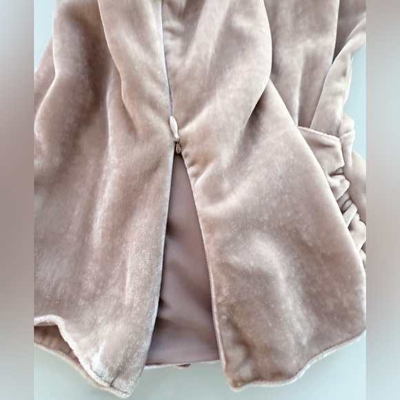 Vintage Giorgio Armani Borgonuovo 21 Blush Velvet Draped Top Made in Italy Sz 42 - Picture 8 of 12